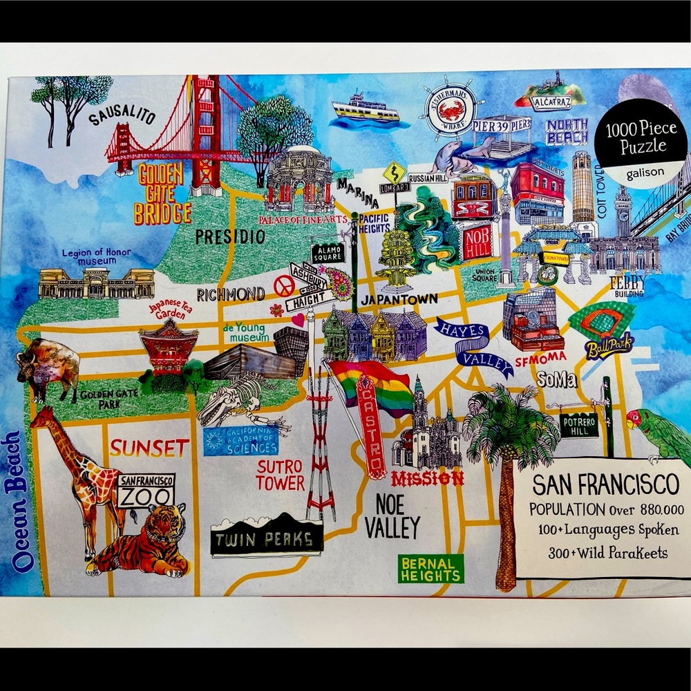 Map of San Francisco 1000 Piece Jigsaw Puzzle